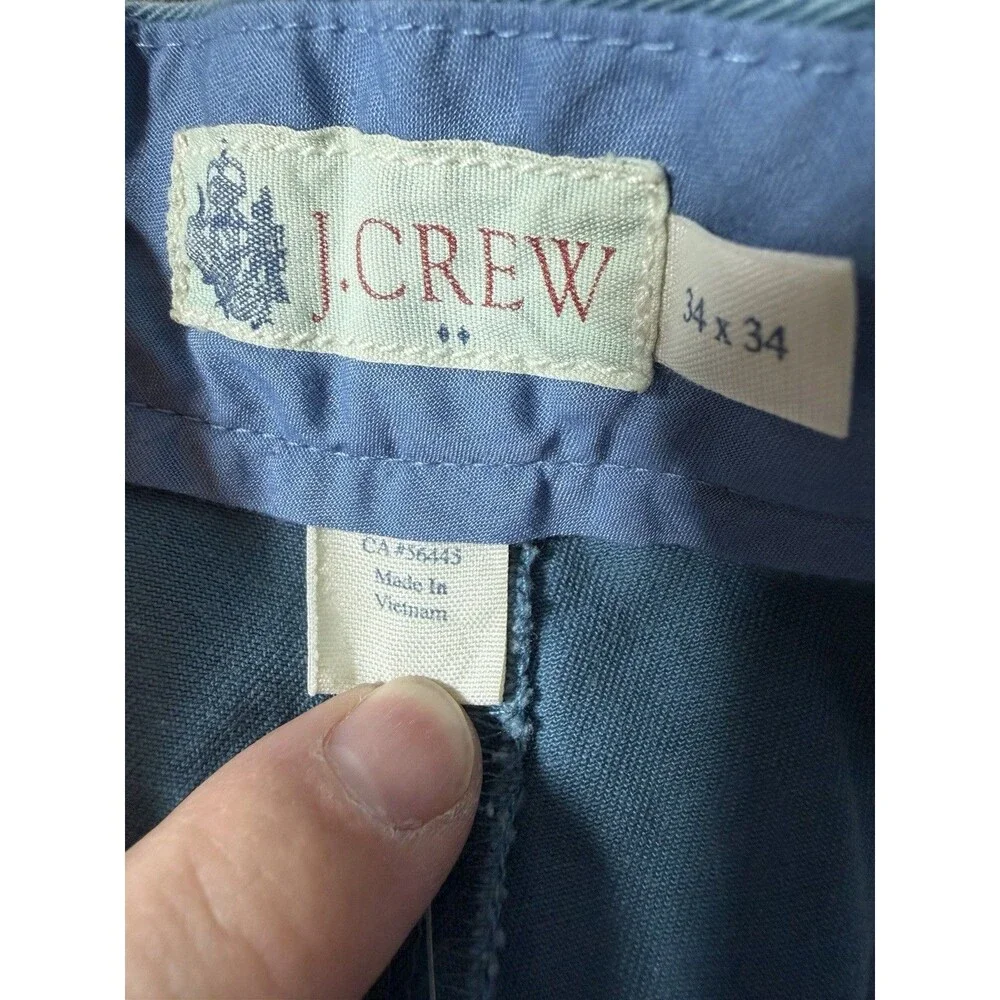 J. Crew Pants Mens 34x34 Blue Bleeker Athletic Fit Broken in Chino Party NEW
